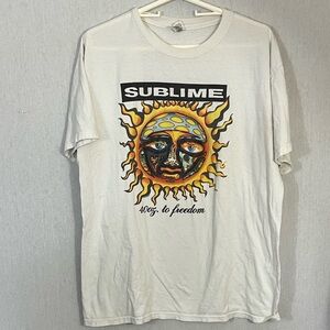 Sublime White Graphic Tee 40oz. to Freedom Sun Design